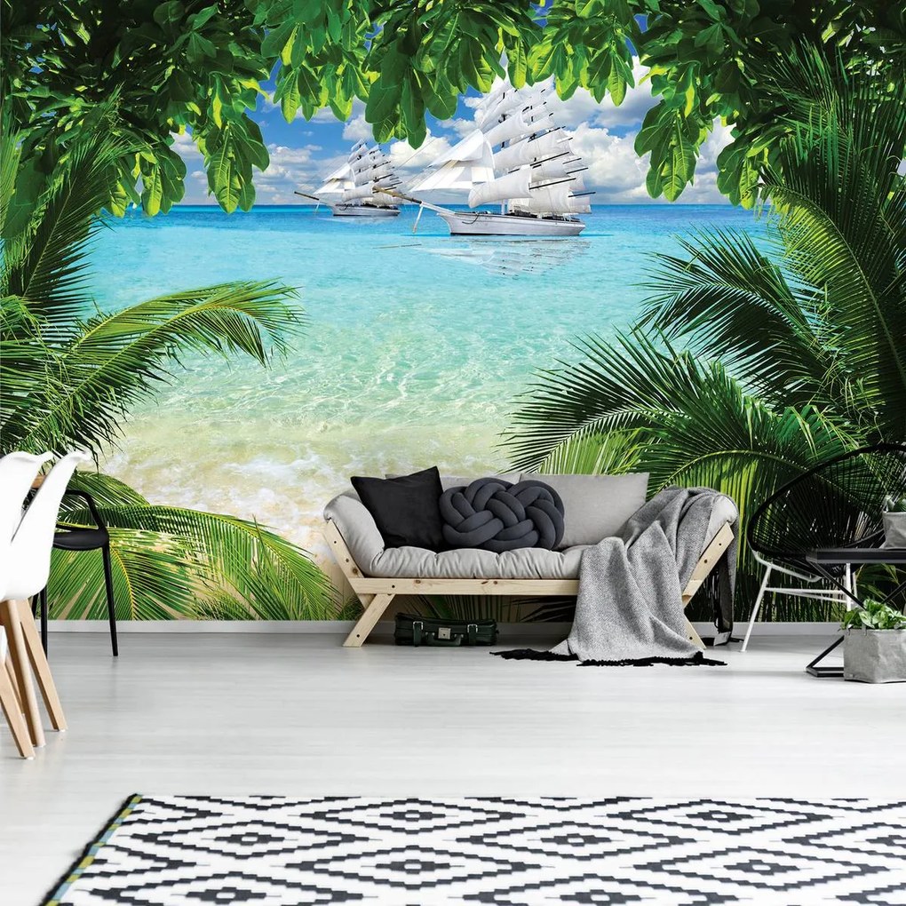 Fototapet - Corabie pe ocean (254x184 cm)