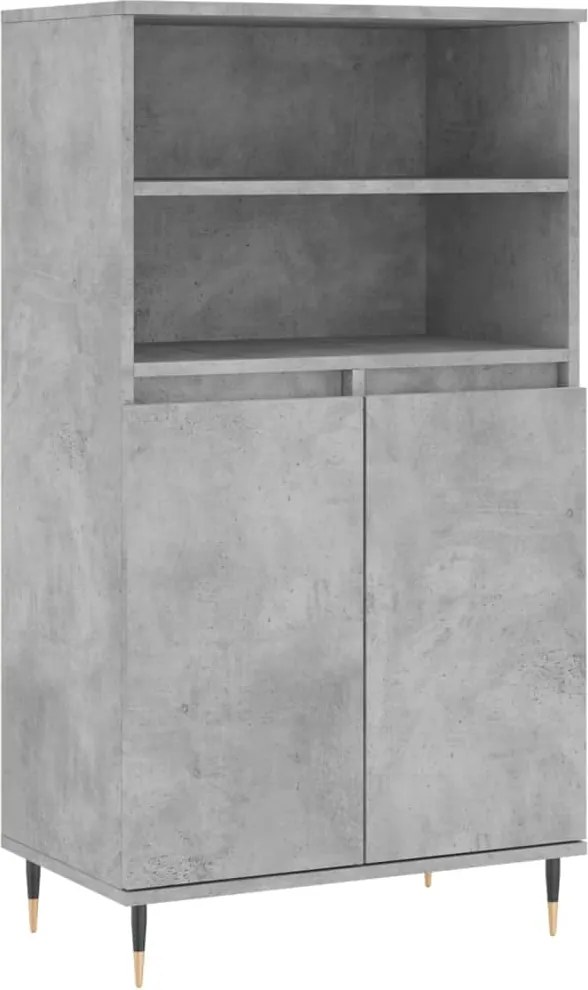 vidaXL Dulap înalt, gri beton, 60x36x110 cm, lemn compozit