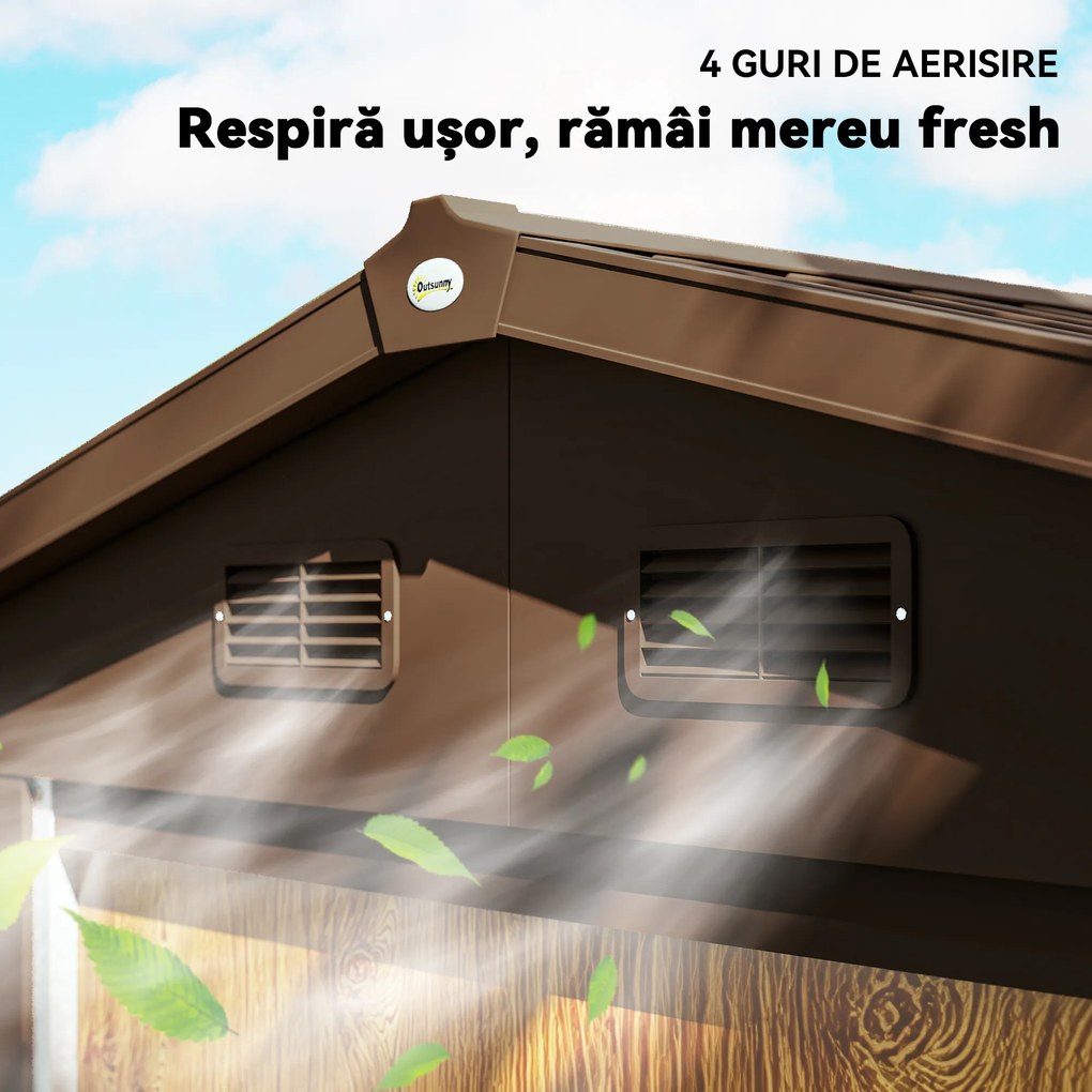 Outsunny Magazie Grădină Magazie Pentru Unelte Grădină Cu Uși Glisante 235.7x152x208.7cm | Aosom Romania