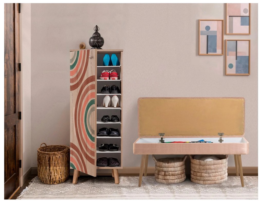 Mobilier Hol Beside 34 (stejar sonoma + piatră) . 1093999