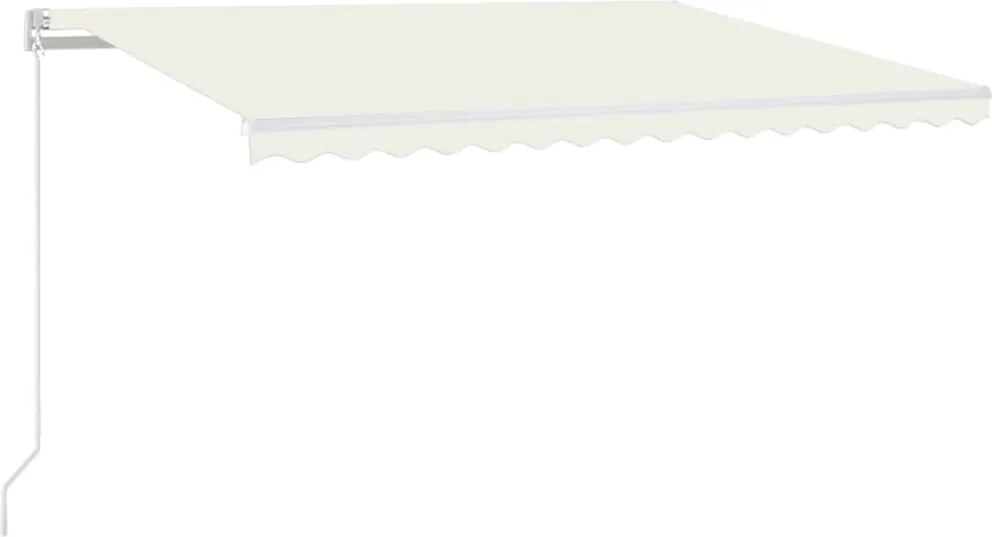 vidaXL Copertină retractabilă manual cu LED, crem, 450x350 cm