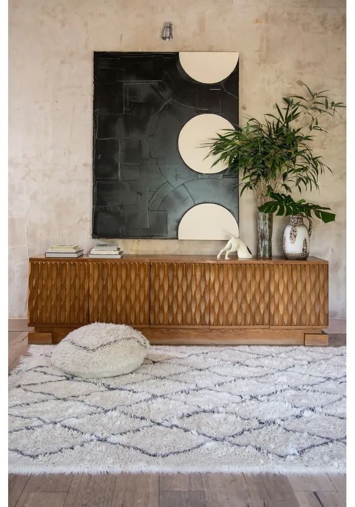 Covor crem lavabil/țesut manual din lână 200x300 cm Berber Soul – Lorena Canals