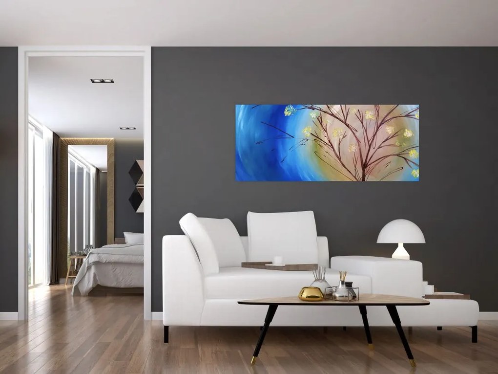 Tablou - Copac în fața soarelui (120x50 cm)