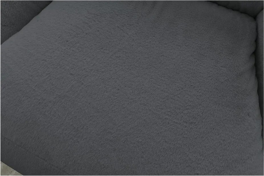 Fotoliu bean bag gri închis cu tapițerie din blană artificială Lilibet – Bobochic Paris