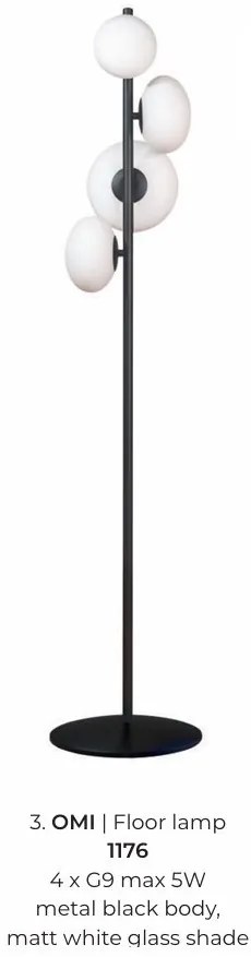Lampadar, Lampa de podea moderna Omi negru