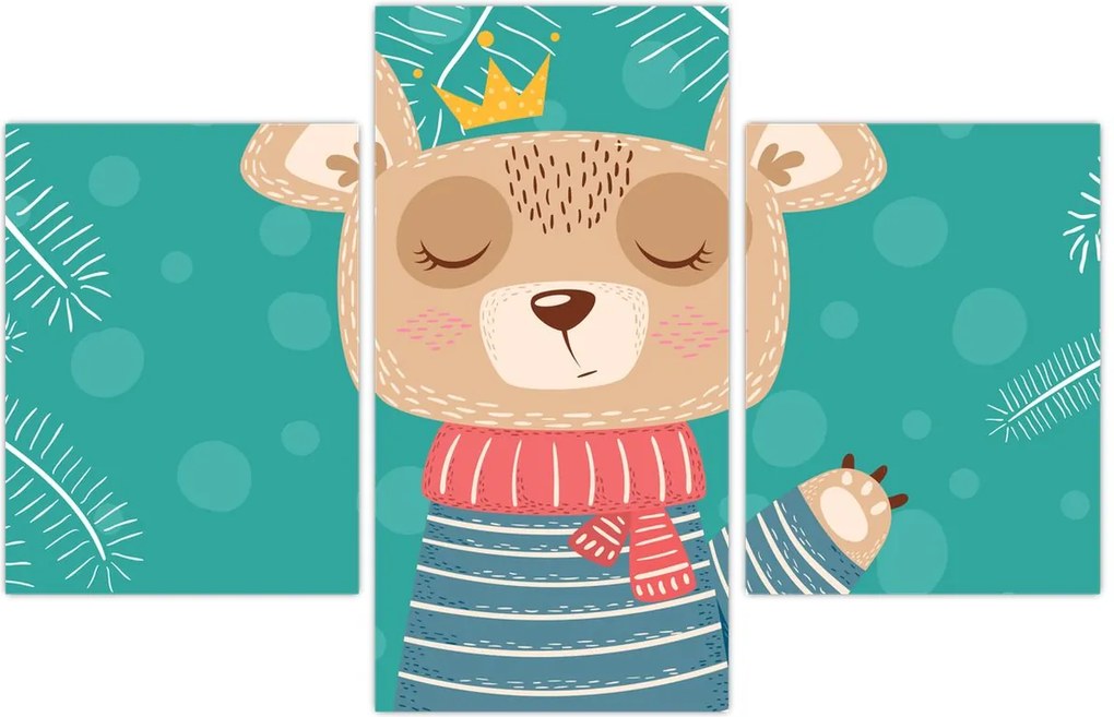 Tablou - Ursulețul fluturând labuța (90x60 cm)