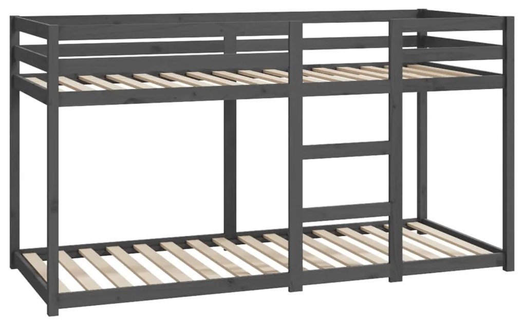 Pat supraetajat, gri, 80x200 cm, lemn masiv de pin Gri, 80 x 200 cm