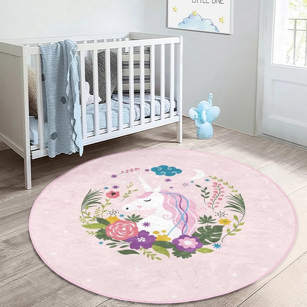 Covor pentru copii roz ø 100 cm Comfort – Mila Home