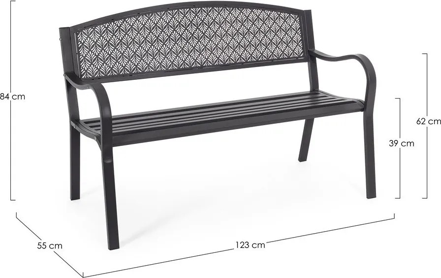 Bancă de grădină gri antracit din metal Lizette – Bizzotto