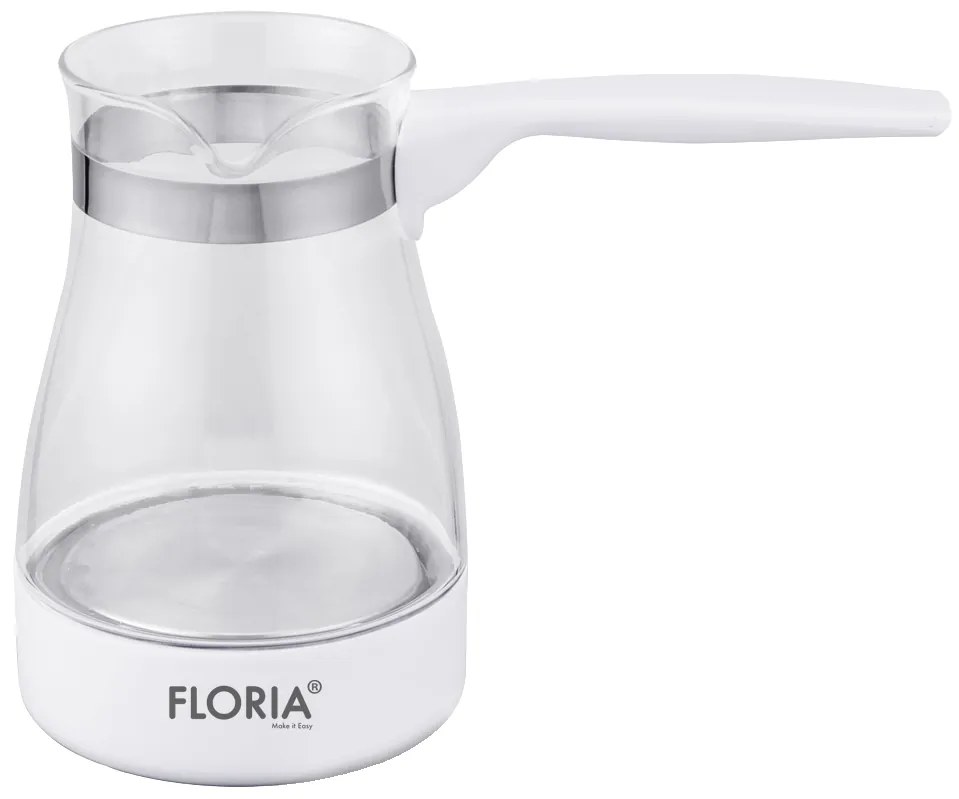 Ibric electric Floria ZLN8139 Alb, carcasa din sticla, capacitate de 0.5 Litri, putere 800W
