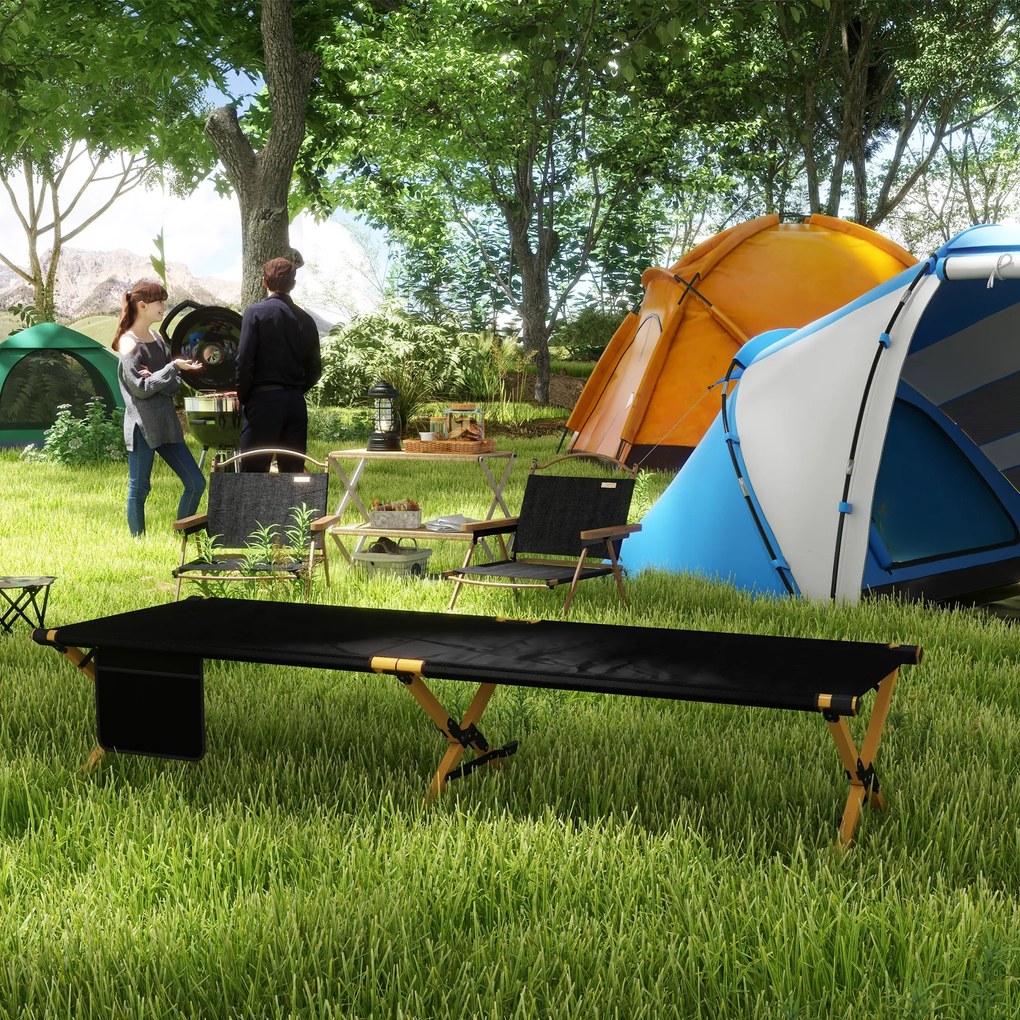 Outsunny Șezlong șezlong pliabil din aluminiu cu buzunar lateral - țesătură Oxford pentru plajă, camping, grădină | Aosom Romania