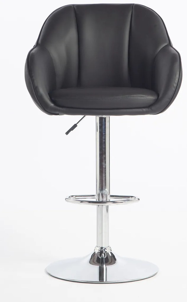 HR2055W Scaun Neagră din Piele Ecologica cu Bază Cromata