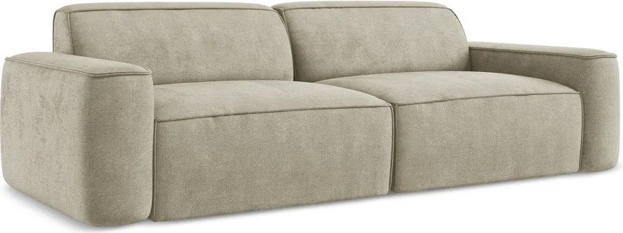 Canapea bej cu tapițerie din chenille 244 cm Omao – Makamii