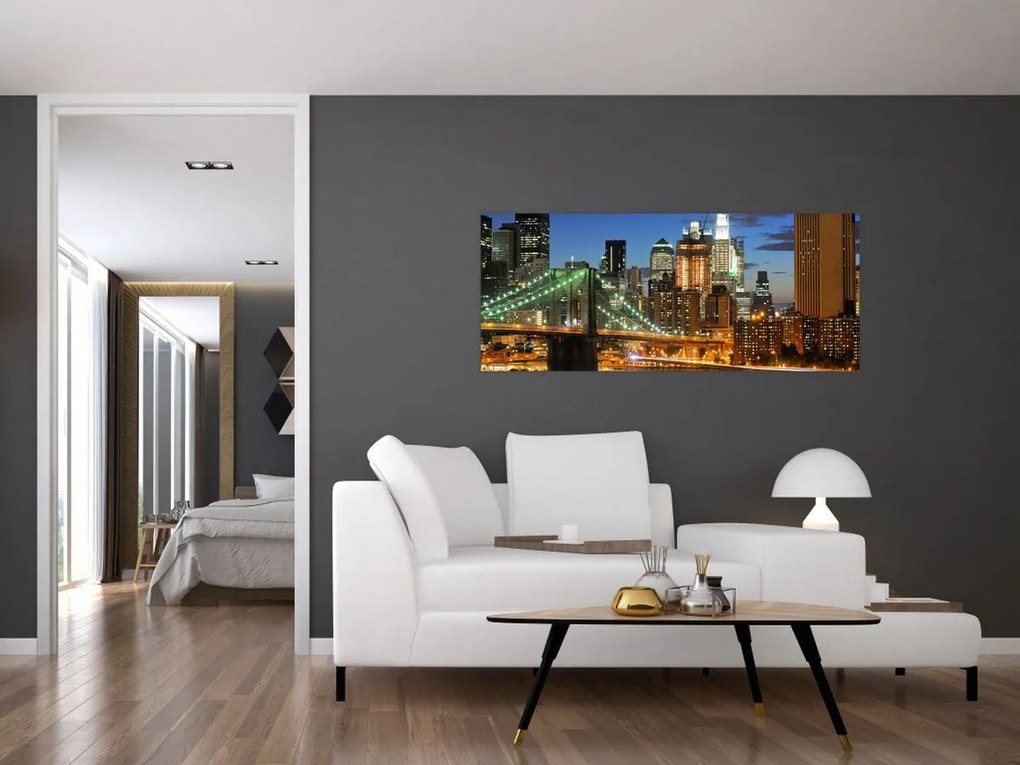 Tablou - Pod cu New York (120x50 cm)