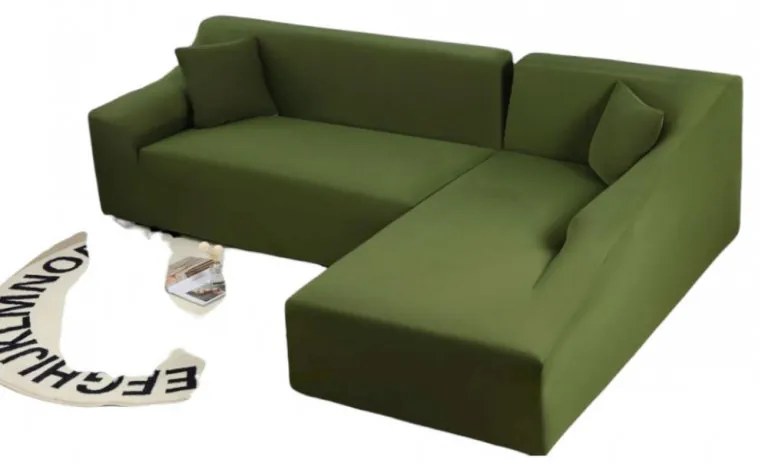 Set 2 huse elastice moderne pentru coltar, marime: M+L, verde, HES-31