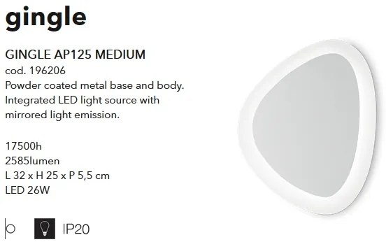 Aplica LED design modern GINGLE MEDIUM 196206