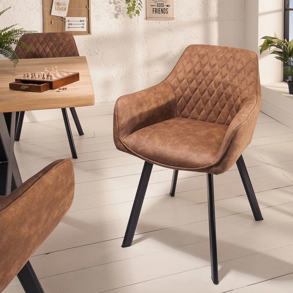 Set de 2 scaune Palermo, maro deschis A-39344 VC