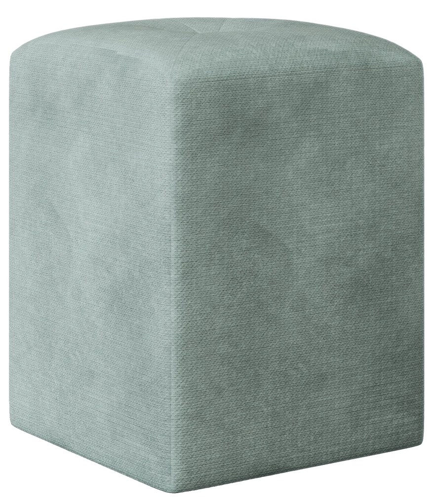 Taburet Tapitat Talin, Turcoaz, Stofa, L 35 x l 35 x H 45 cm