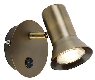 Spotlight de perete din bronz, rotativ și înclinabil, cu întrerupător - Karin 1