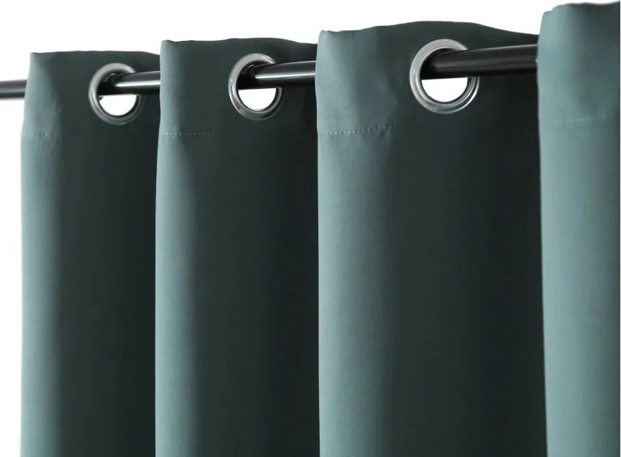 Perdea OXFORD albastru-verde 140x250 cm Agatat: Inele metalice