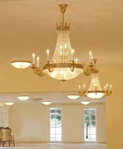 Candelabru clasic din alama si cristale Schöler Empire 55cm
