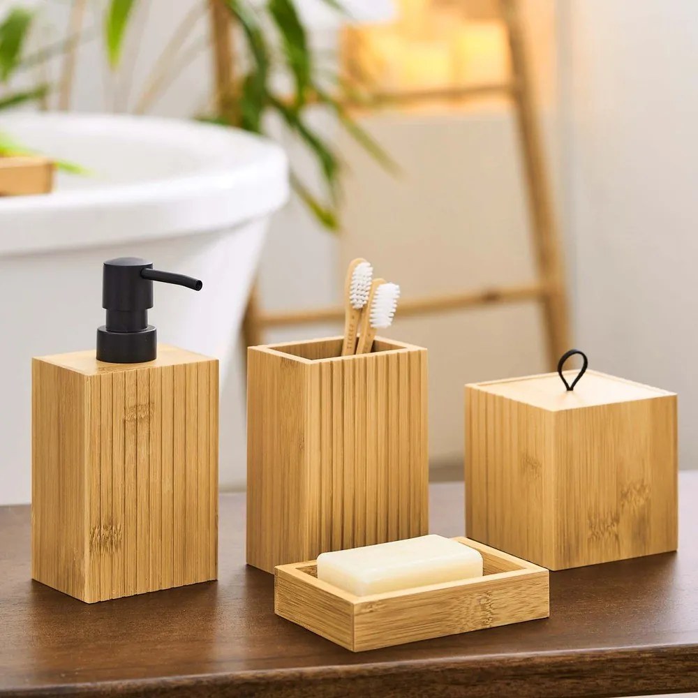 Perie de WC în culoare naturală din bambus Hanoi – douceur d'intérieur