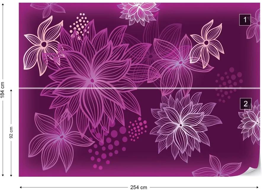 Fototapet GLIX - Flowers Purple + adeziv GRATUIT Tapet nețesute - 254x184 cm