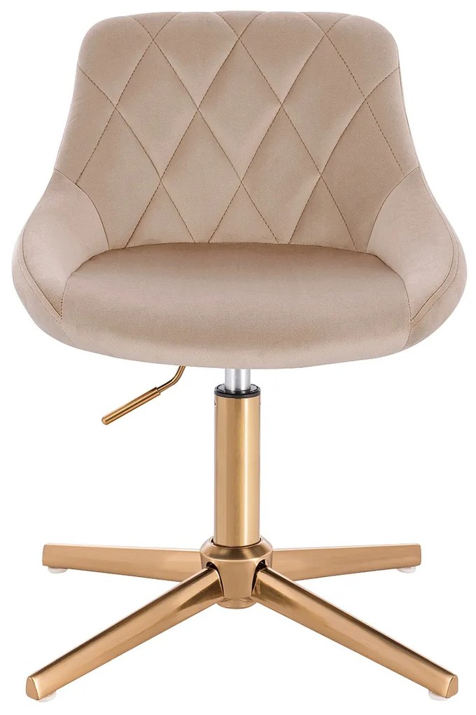 HR1054CROSS Scaun Latte Catifea cu Bază Aurie