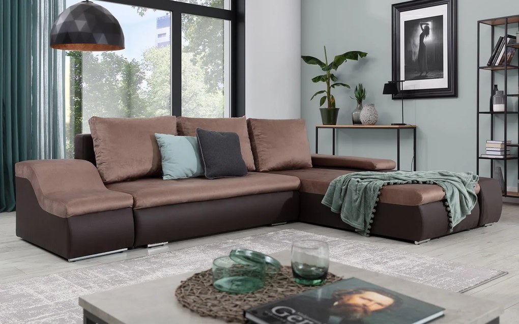 Colțar lemn masiv Extensibil Opal Depozitare 296x200cm Personalizabil