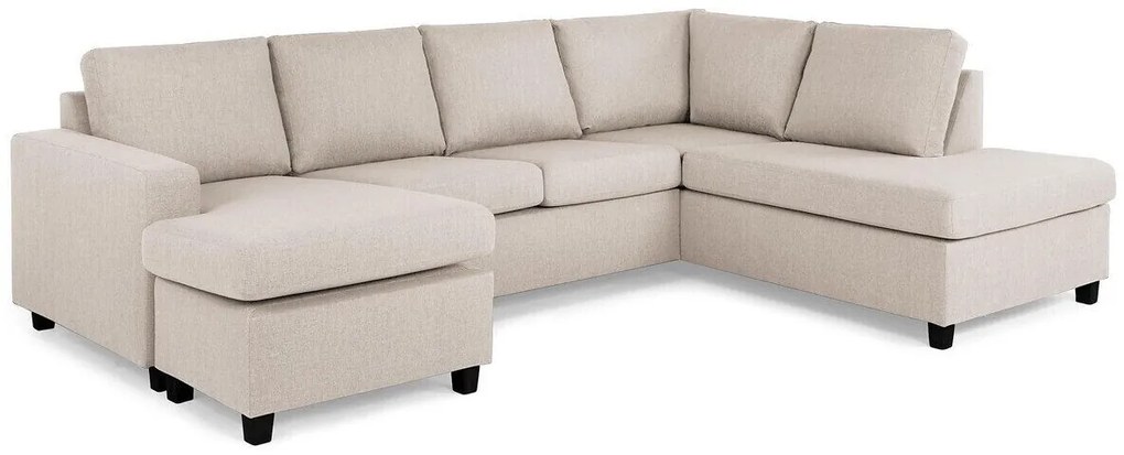 Colțar Scandinavian Choice C171Negru, Beige, 283x199x80cm, Picioare: Plastic