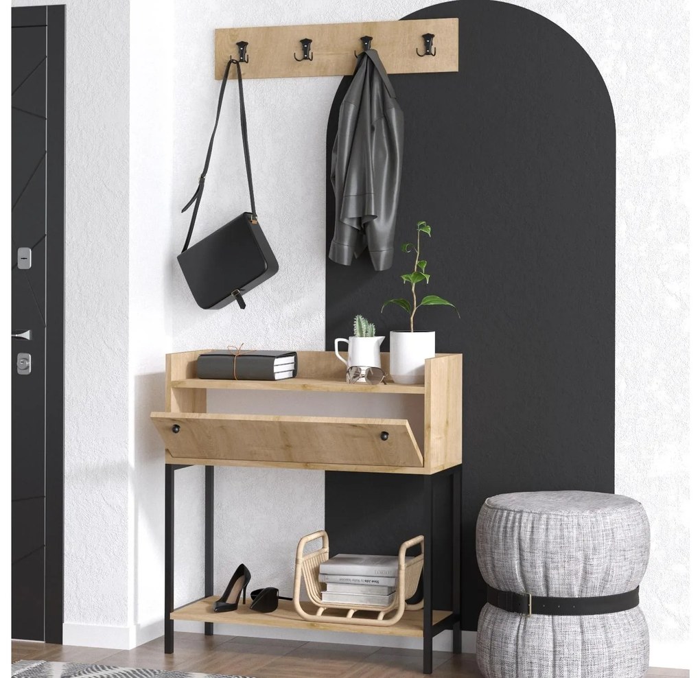 Mobilier hol Aliex 33 (nuc + negru) . 1093884