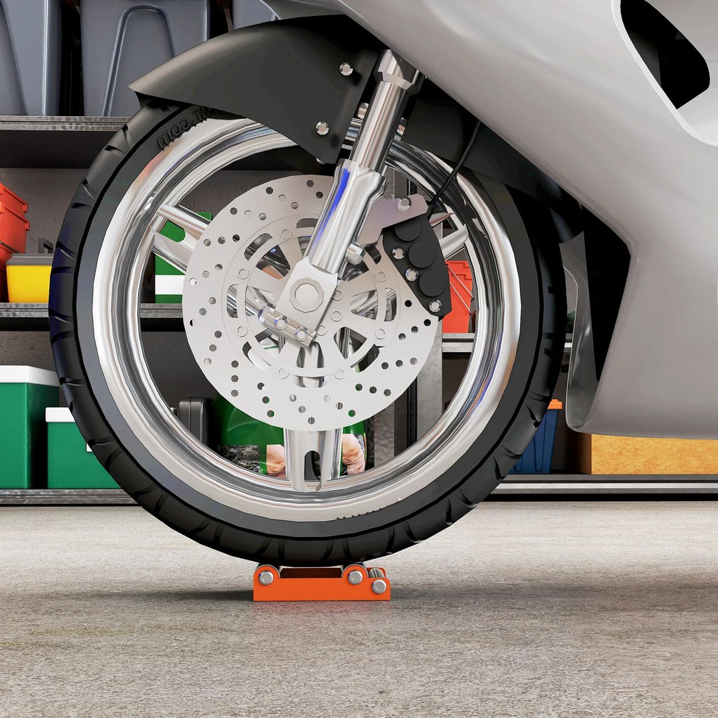HOMCOM Cadru cu Role pentru Motociclete din Oțel și Aluminiu Portocaliu | Aosom Romania