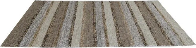 Covor din iută, lână și bumbac țesut manual, antiderapant, multicolor natural, 140 x 200 cm, 2200 GSM, „Jute Wool Carpet"