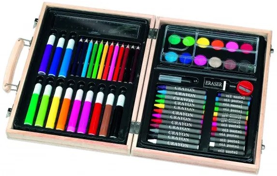 VALIZA LEMN RS TOYS 60 ACCESORII PENTRU DESEN - RS TOYS (RS11377)