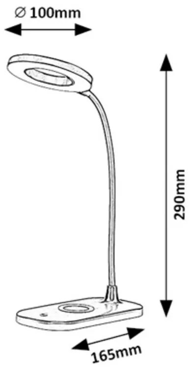 Lampă de masă cu LED Rabalux 74013 Harding, 5 W, negru