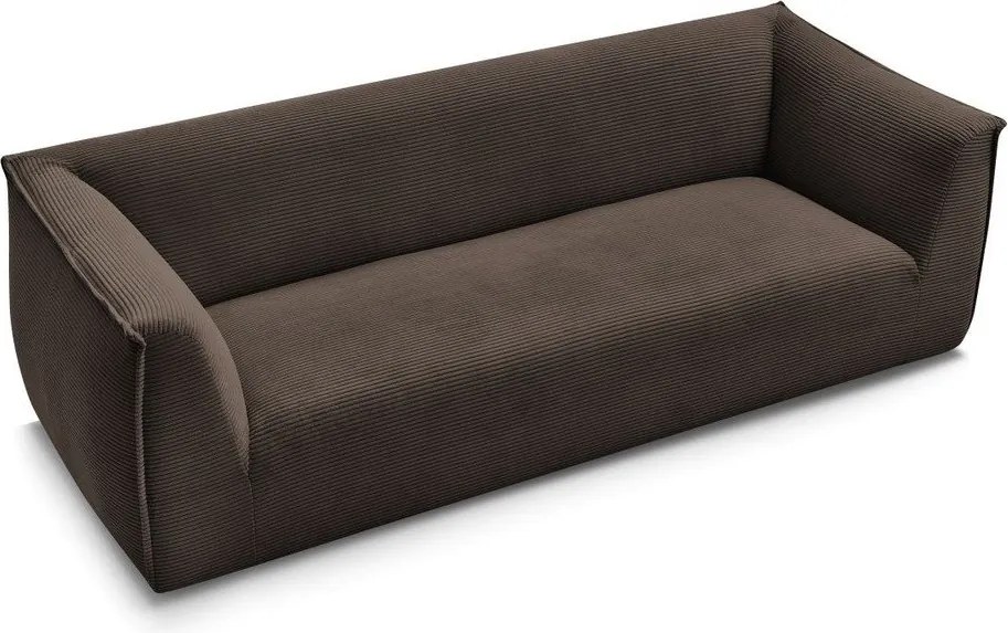 Canapea maro cu tapițerie din catifea reiată 242 cm Giorgia – Bobochic Paris