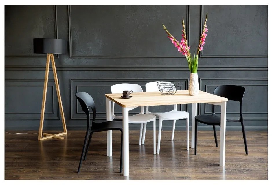 Masă cu picioare rotunjite Ragaba TRIVENTI, 120 x 80 cm, natural-alb