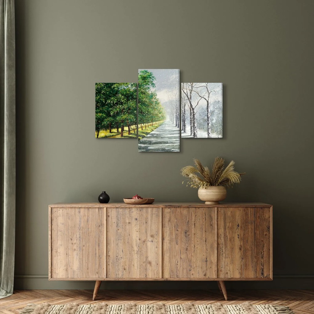 Tablou - Iarna versus vara (90x60 cm)