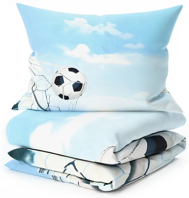 Lenjerie de pat din bumbac 3D FOOTBALL ZONE, albastru Dimensiune lenjerie de pat: 70 x 90 cm | 140 x 200 cm