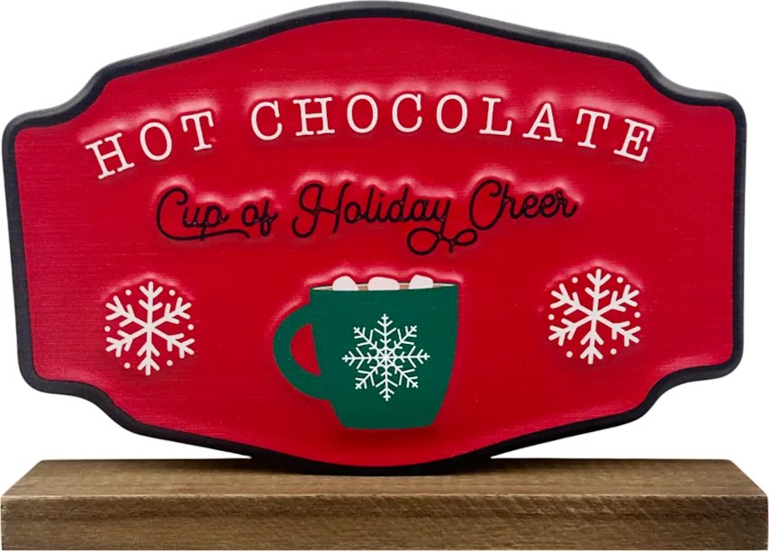 Decor de Craciun ,   Tablita , zHOT CHOCOLATE,  , 25x18cm