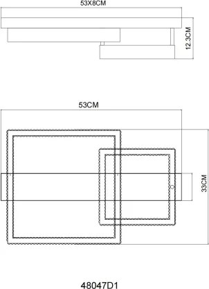 Globo 48047D1 - Plafonieră LED ZARA LED/24W/230V 3000K 33x53 cm
