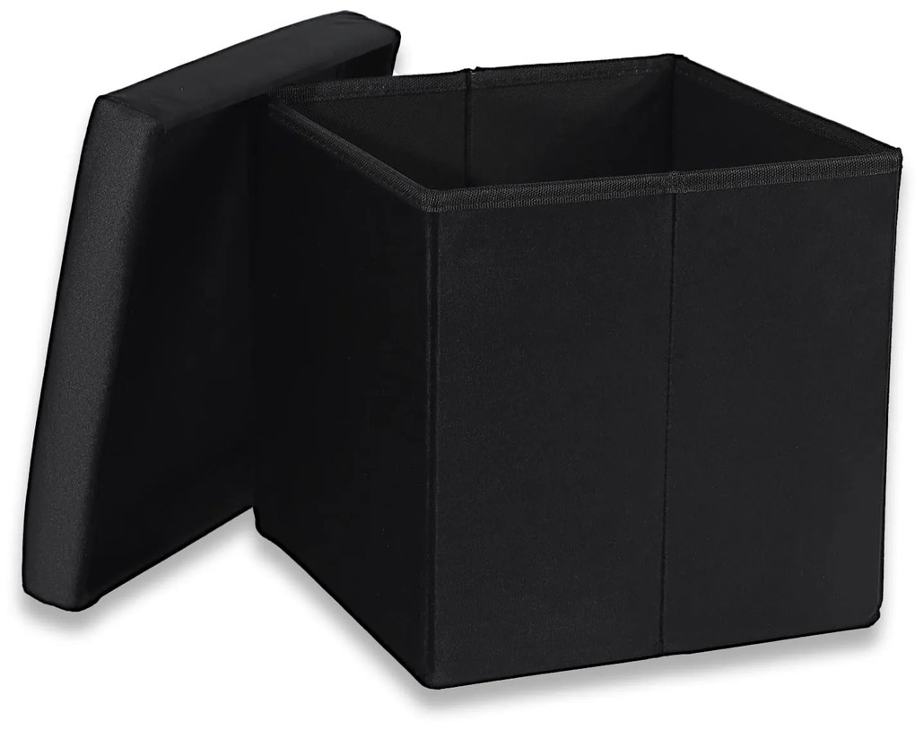 Taburet pliabil negru CUBEXO VELVET M