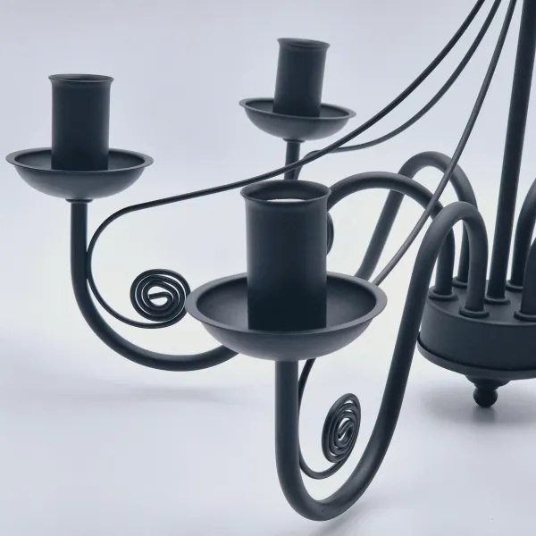 Lustră pe lanț DONATO 6xE14/40W/230V negru