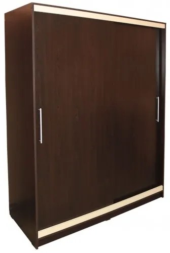 Dulap Verona cu usi culisante, 154 x 205 x 60 cm, Wenge / Vanilie