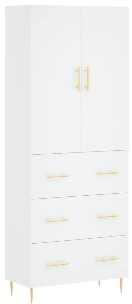 3195835 vidaXL Dulap înalt, alb, 69,5x34x180 cm, lemn compozit