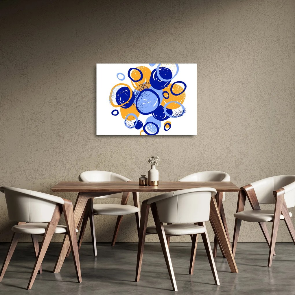 Tablou pe sticlă - Motiv luminos cu cercuri (70x50 cm)