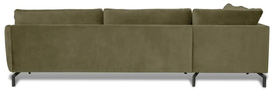 Colțar verde din catifea (cu șezlong pe partea stângă ) Magic - Scandic