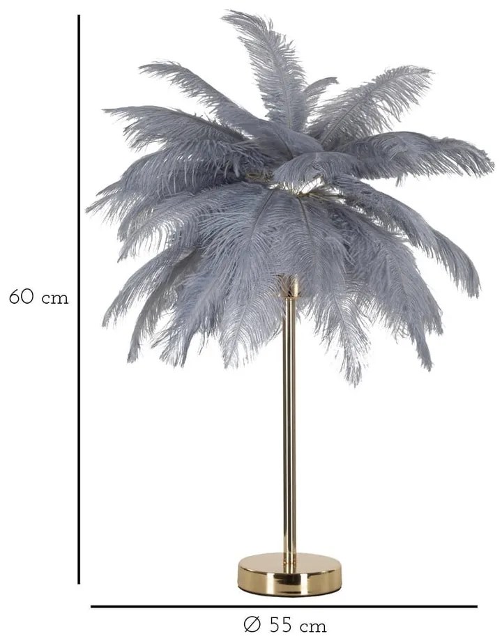 Veioză gri/aurie (înălțime 55 cm) Palm – Mauro Ferretti