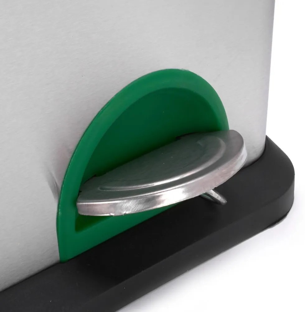 Coș de gunoi argintiu mat pentru reciclare/cu pedală 3x8 l din oțel Tri Selectif – MSV