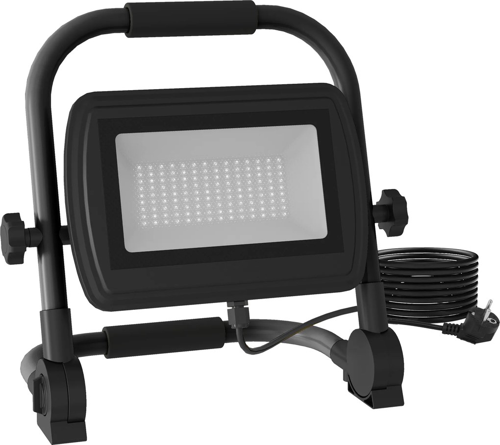 HOMCOM Lampă de Lucru LED, Portabilă și Rezistentă la Intemperii, 25,5x16x25,5 cm, Negru | Aosom Romania